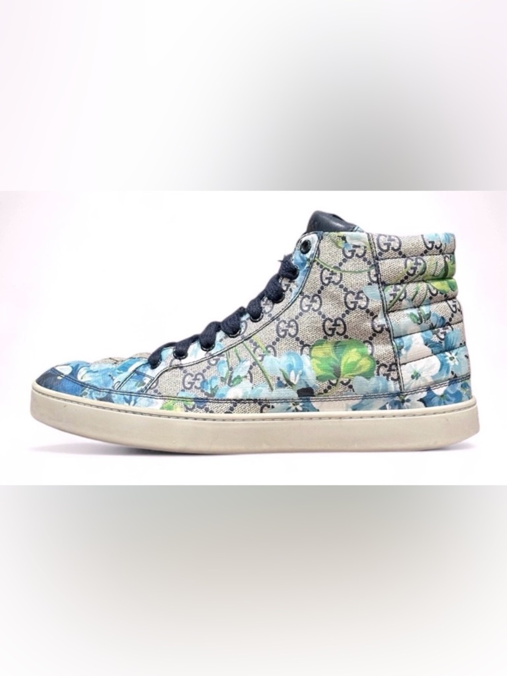 EUC [Gucci] Authenticated Bloom GG Floral High Top Sneakers Men’s US 8.5 w/ Box - Picture 4 of 16